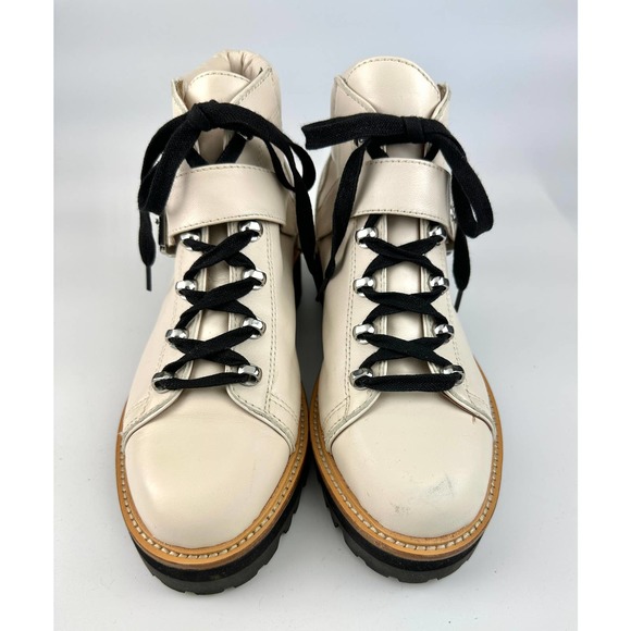 Marc Fisher LTD Indre Leather Hiking Boot Ivory Women's Size 9 - Picture 6 of 12